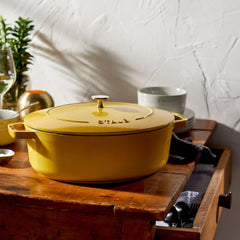 Staub | 6 qt, Wide Oval French Oven, Citron | Cast Iron