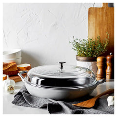 Staub | 3.5 qt, Braiser With Glass Lid, White Truffle | Cast Iron