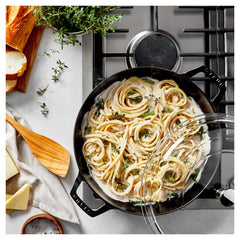 Staub | 3.5 qt, Braiser With Glass Lid, White Truffle | Cast Iron