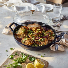 Staub | 3.5 qt, Braiser With Glass Lid, Dark Blue | Cast Iron