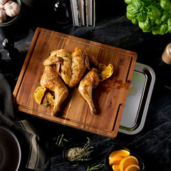 ZWILLING | 17-inch x 14-inch Cutting Board With Tray, Acacia  | BBQ+