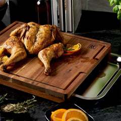 ZWILLING | 17-inch x 14-inch Cutting Board With Tray, Acacia  | BBQ+
