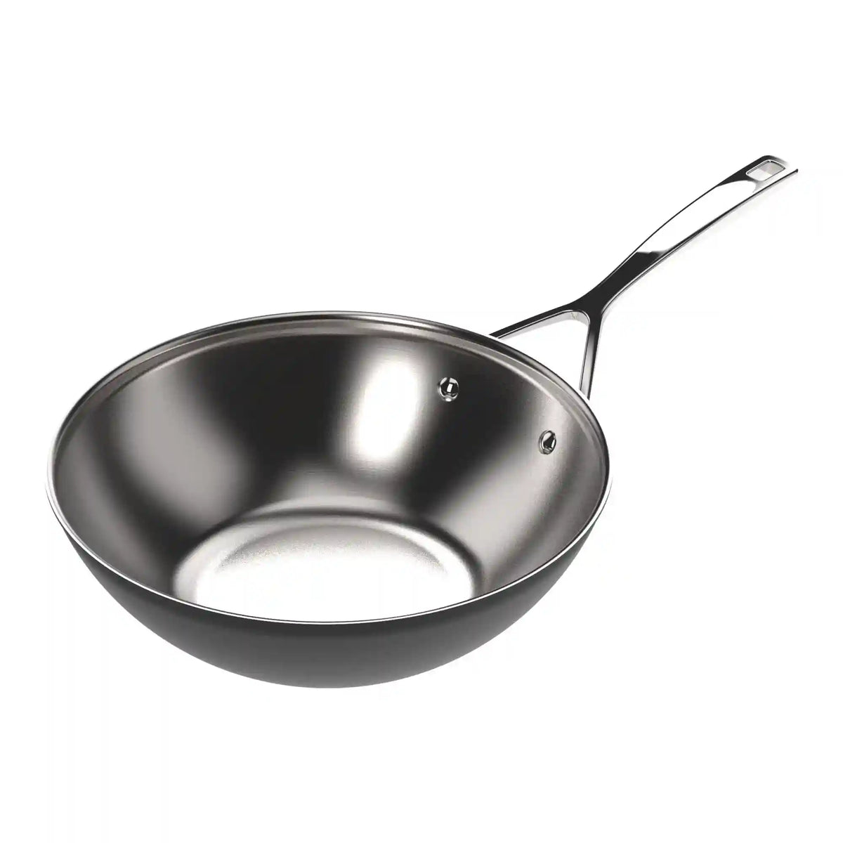 Demeyere | 12-inch, 18/10 Stainless Steel, Wok, Silver-Black | Black 5