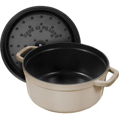 Staub | 5.5 qt, Round, Dutch Oven, Sesame | Cast Iron