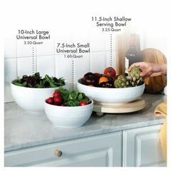 Staub | 11.5-inch, Shallow Serving Bowl, White | Stoneware